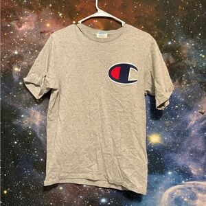Champion Gray Short Sleeve Tee with Iconic Logo